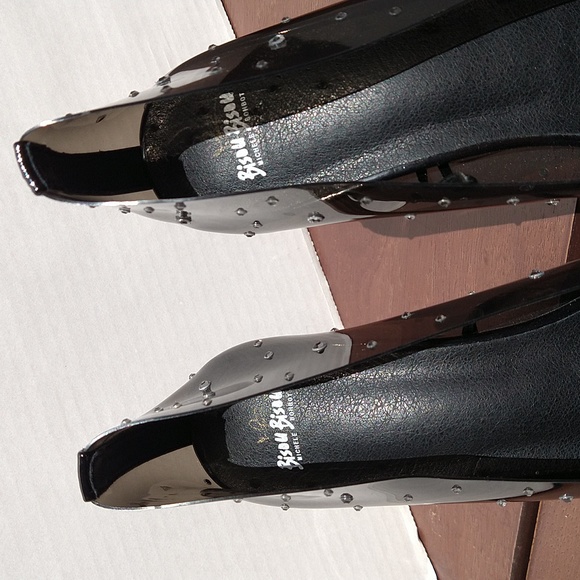 Bisou Bisou Smoke Clear Vinyl Stiletto Rhinestones Stiletto Heels - Picture 12 of 17